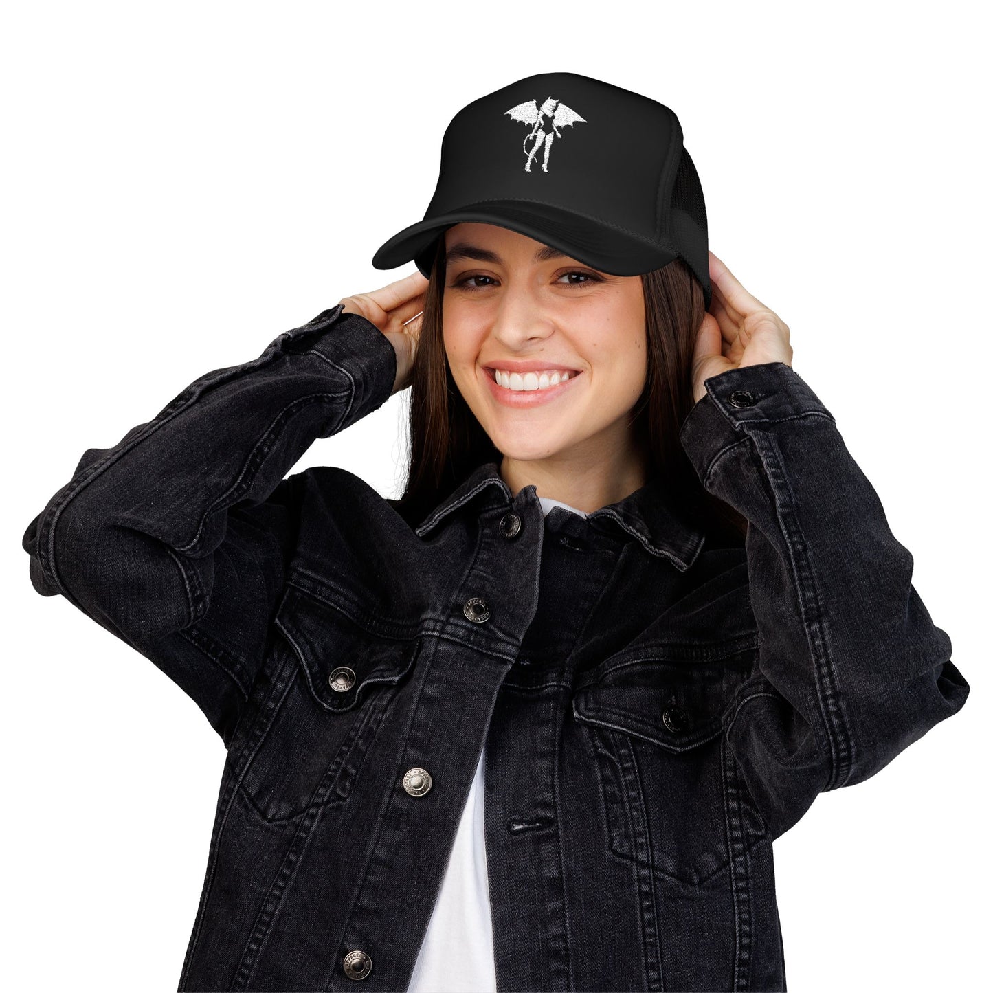 Donny's Devil Embroidered Foam Trucker Hat, Trendy Cap, Stylish Accessory, Gifts for Him/Her, Summer Festival Wear, Casual Outdoor Hat