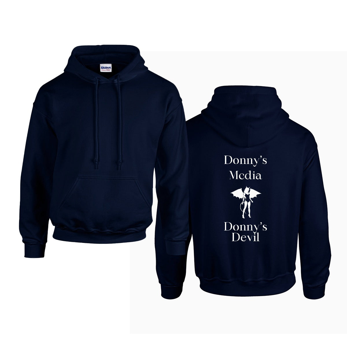 Donny's Media Hoodie with Devil Logo & Text - Donny's Angel