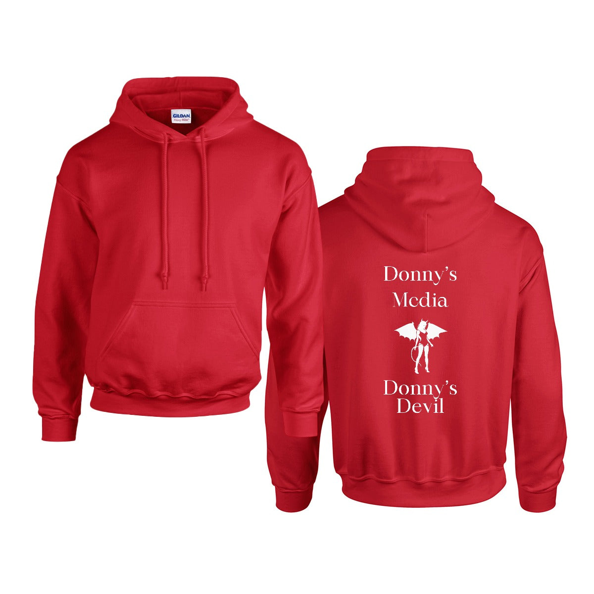 Donny's Media Hoodie with Devil Logo & Text - Donny's Angel