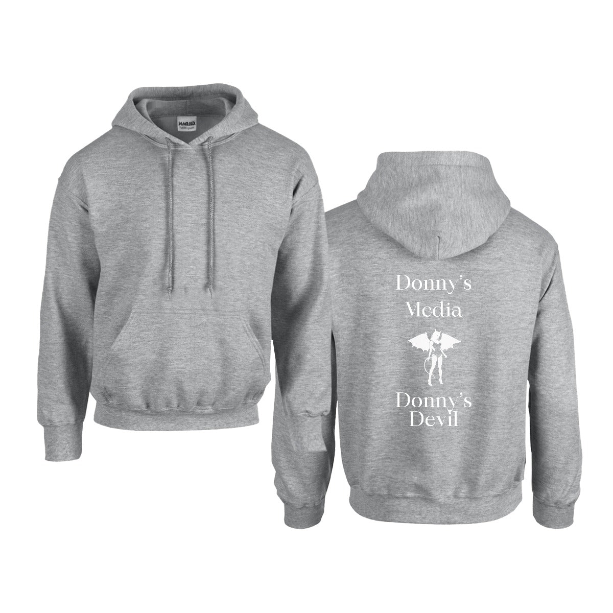 Donny's Media Hoodie with Devil Logo & Text - Donny's Angel