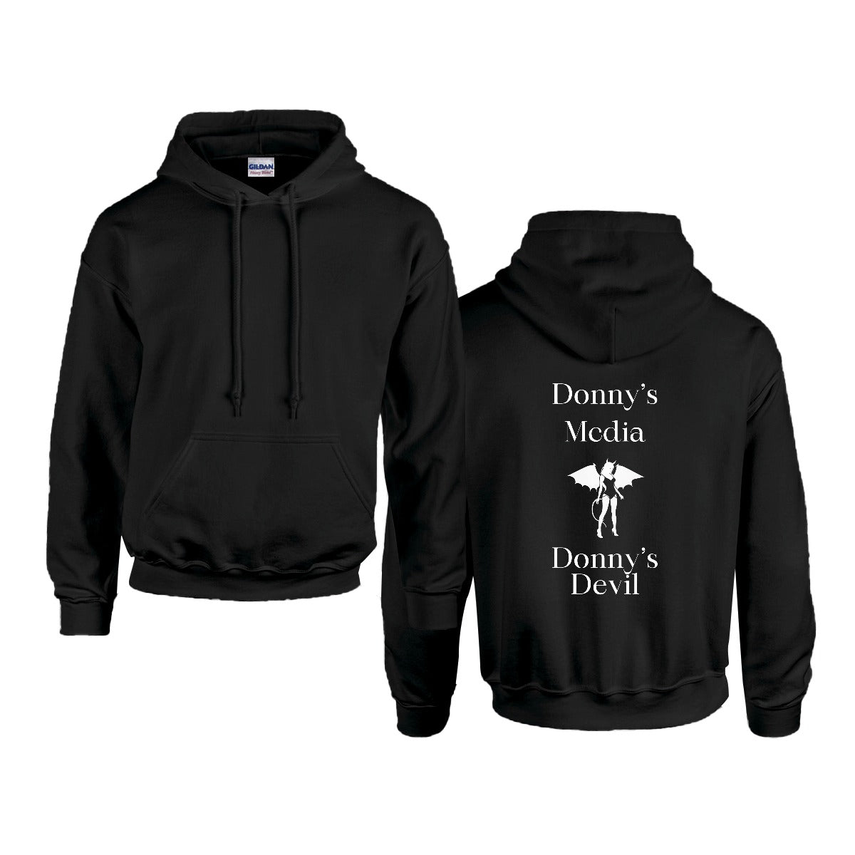 Donny's Media Hoodie with Devil Logo & Text - Donny's Angel