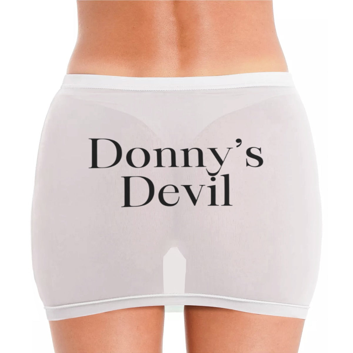 Donny's Devil Minimalist Sheer Mesh Bodycon Skirt White