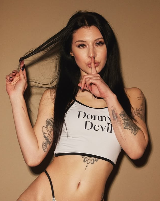 Donny's Devil Contrast Spaghetti Strap Crop Top
