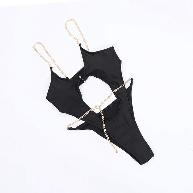 Embracing Chains High Cut Hollow Out Piece Suit - Donny's Angel