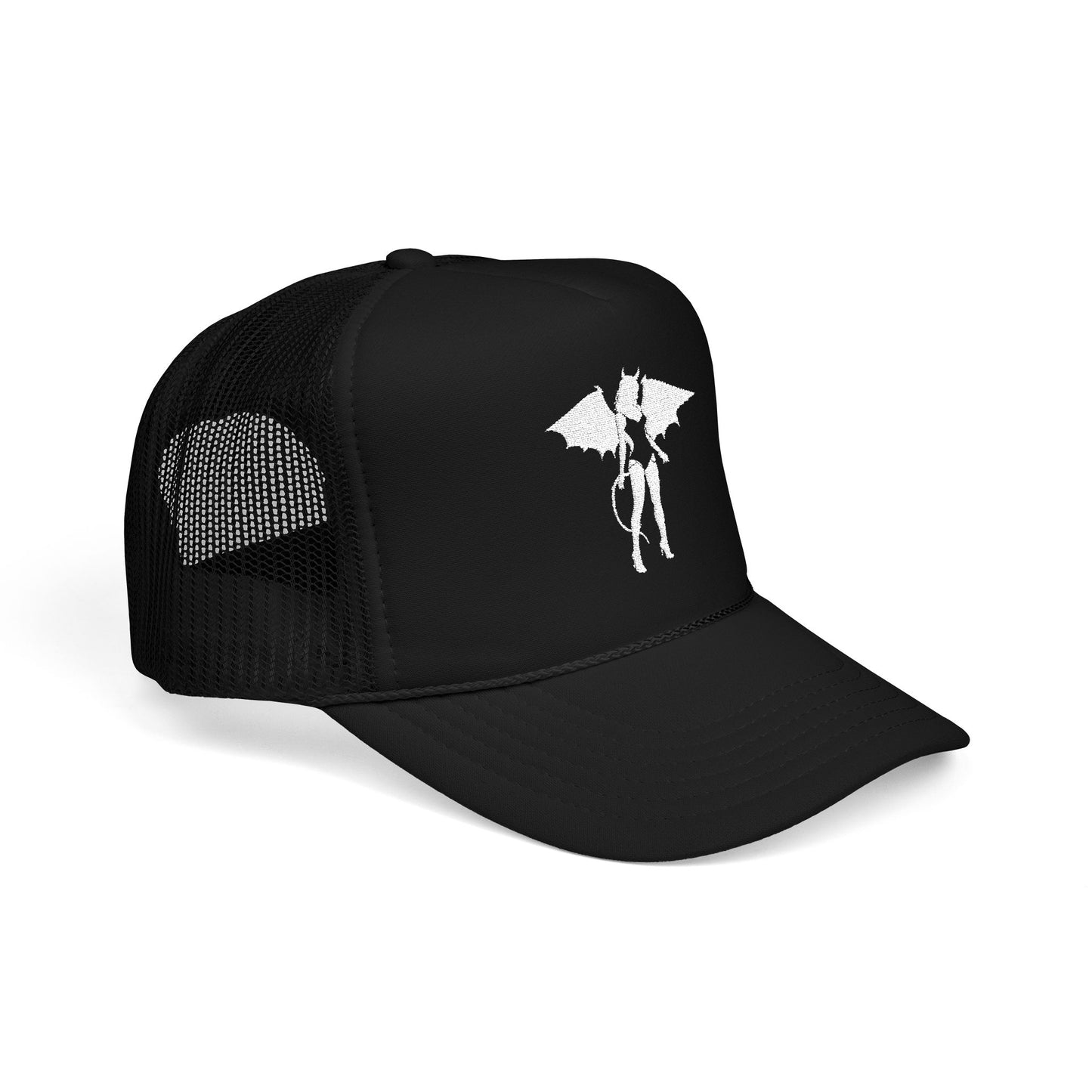 Donny's Devil Embroidered Foam Trucker Hat, Trendy Cap, Stylish Accessory, Gifts for Him/Her, Summer Festival Wear, Casual Outdoor Hat