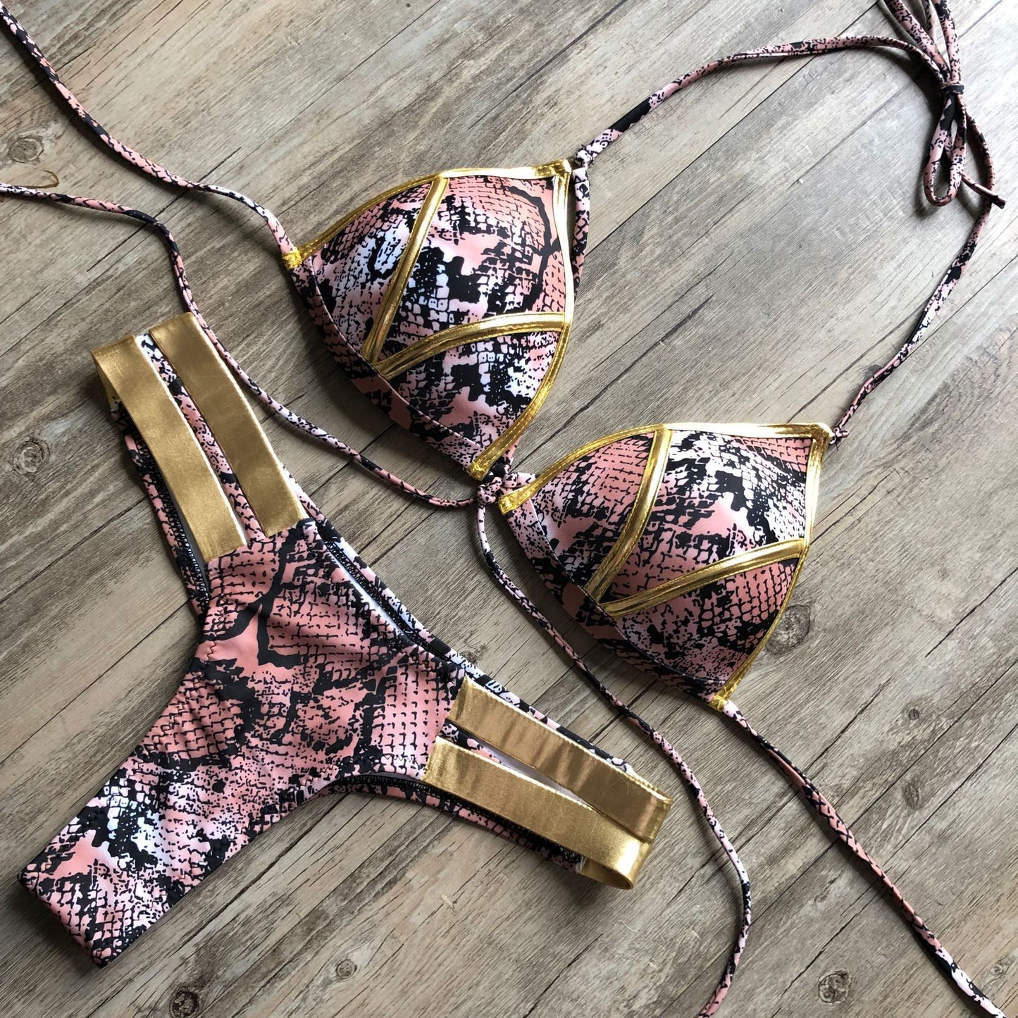 Luminous Gold Accent Bikini - Donny's Angel