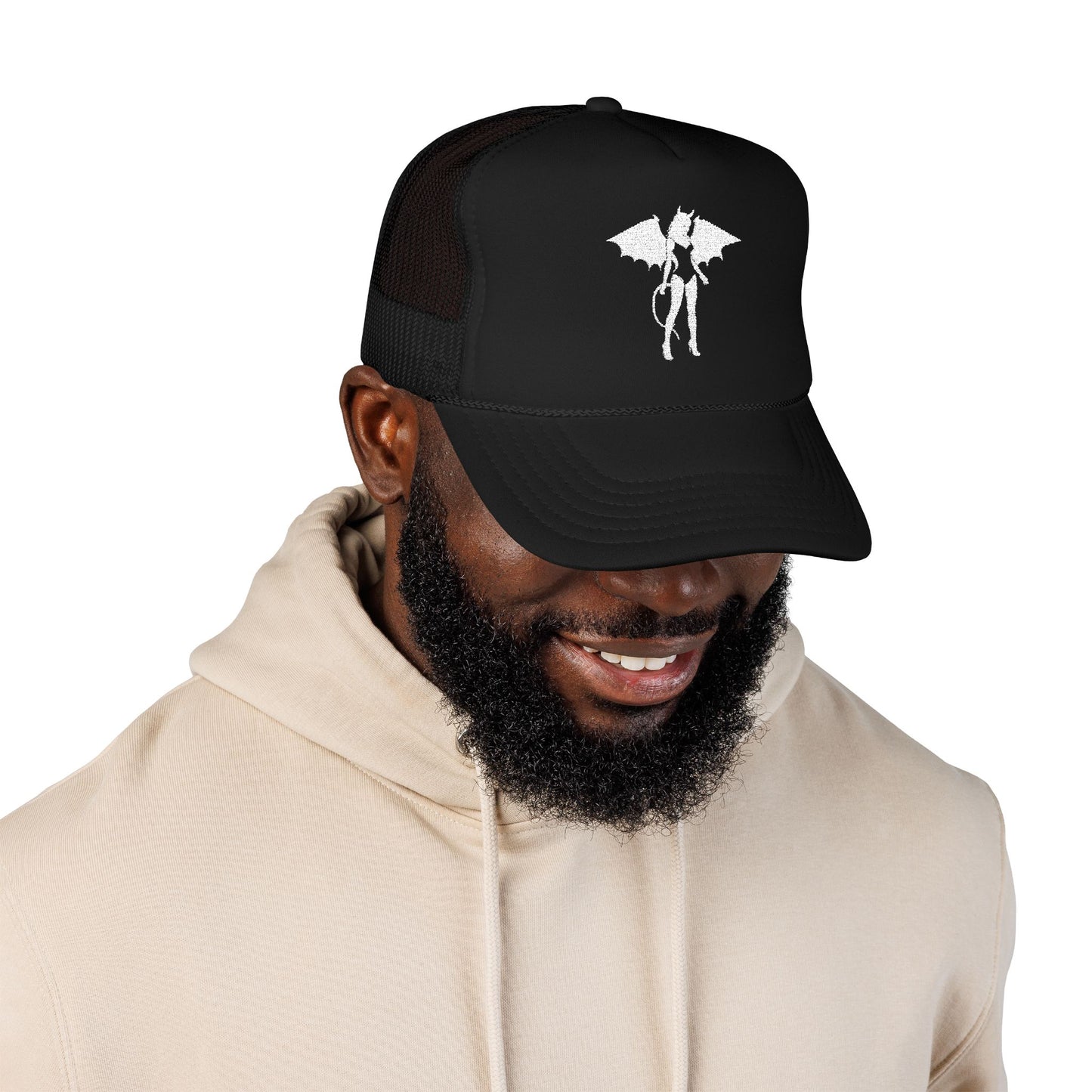 Donny's Devil Embroidered Foam Trucker Hat, Trendy Cap, Stylish Accessory, Gifts for Him/Her, Summer Festival Wear, Casual Outdoor Hat
