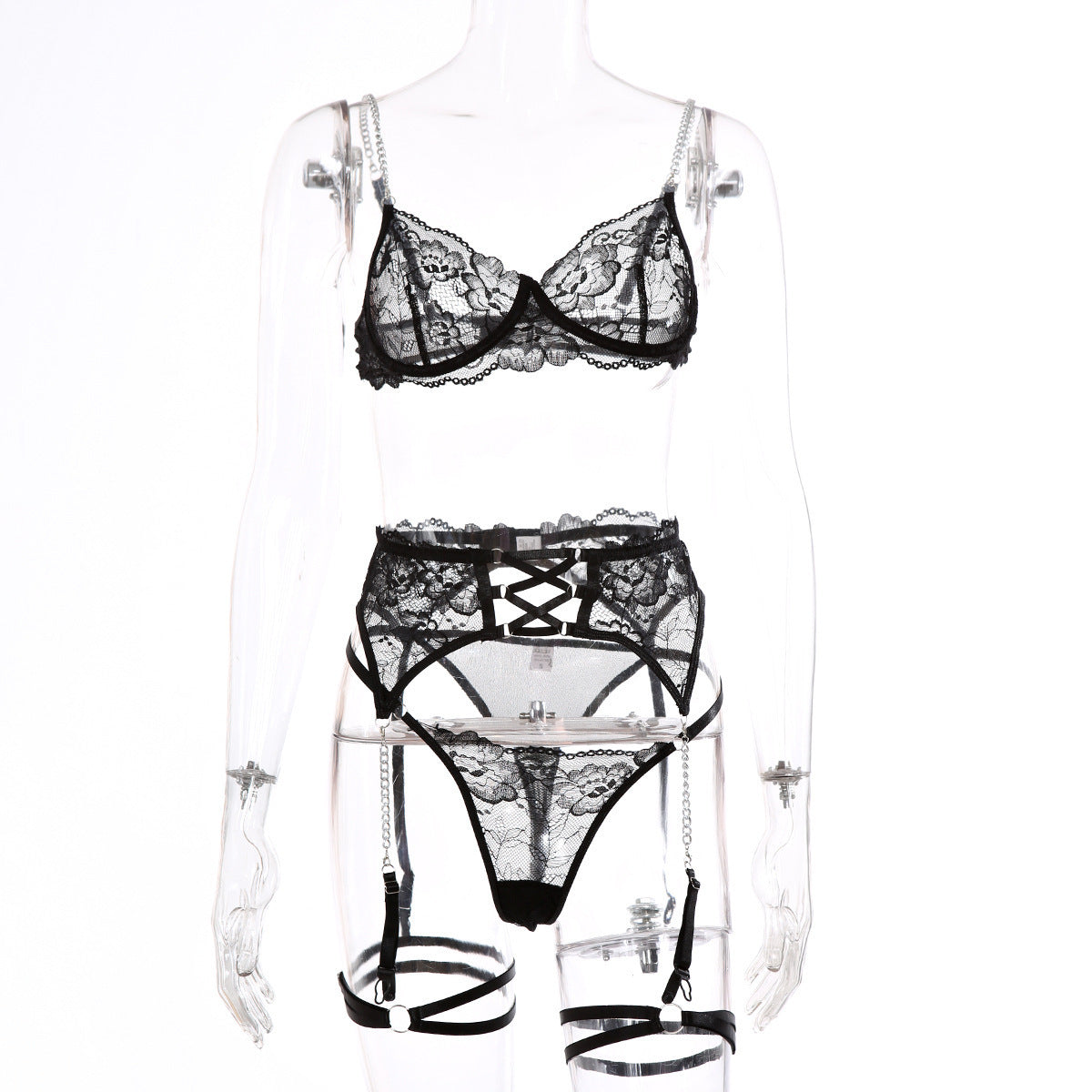 Daring Metal Chain 2 Piece lingerie Set - Donny's Angel