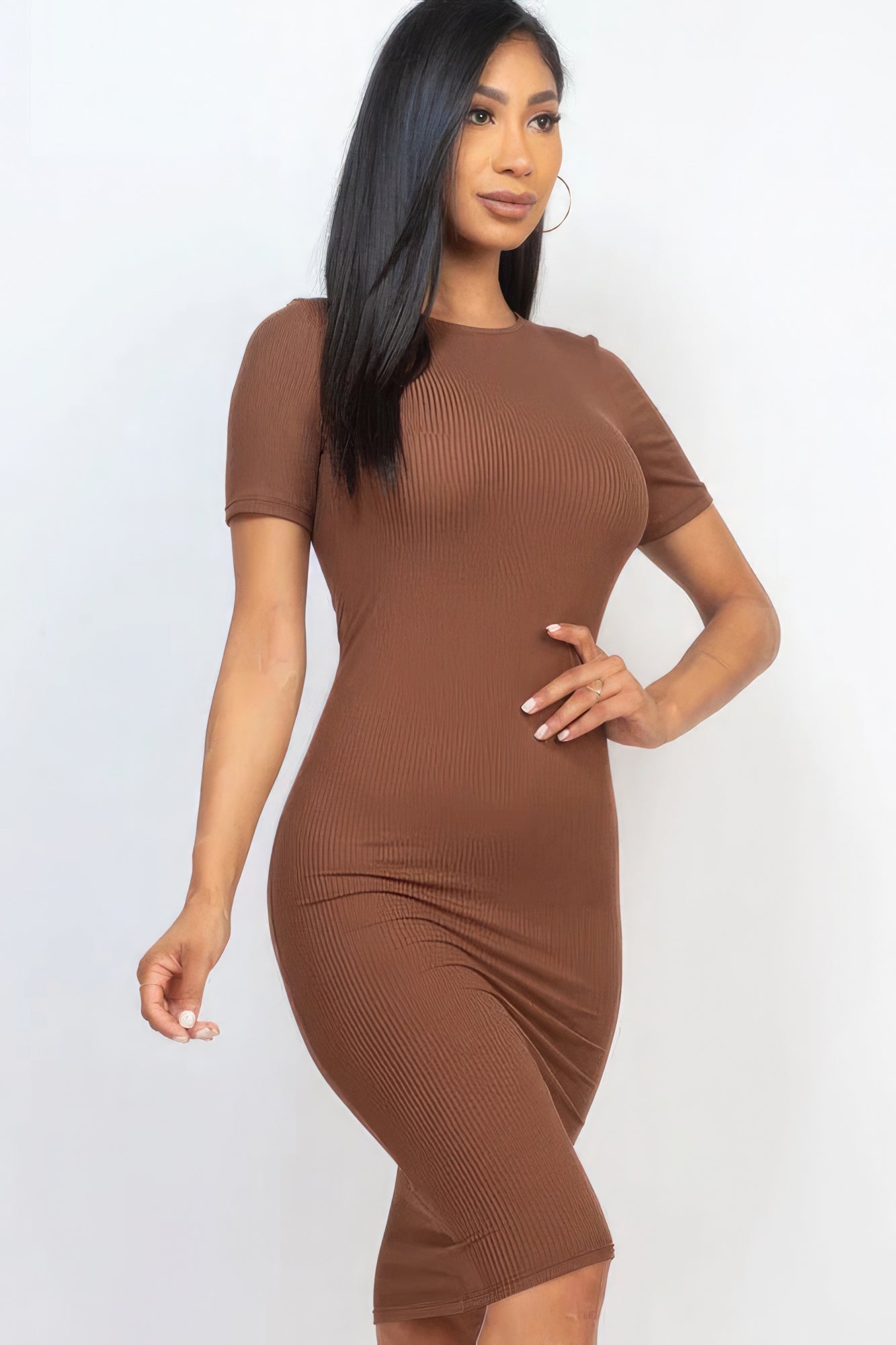 Ribbed Bodycon Midi Dress - Donny's Angel
