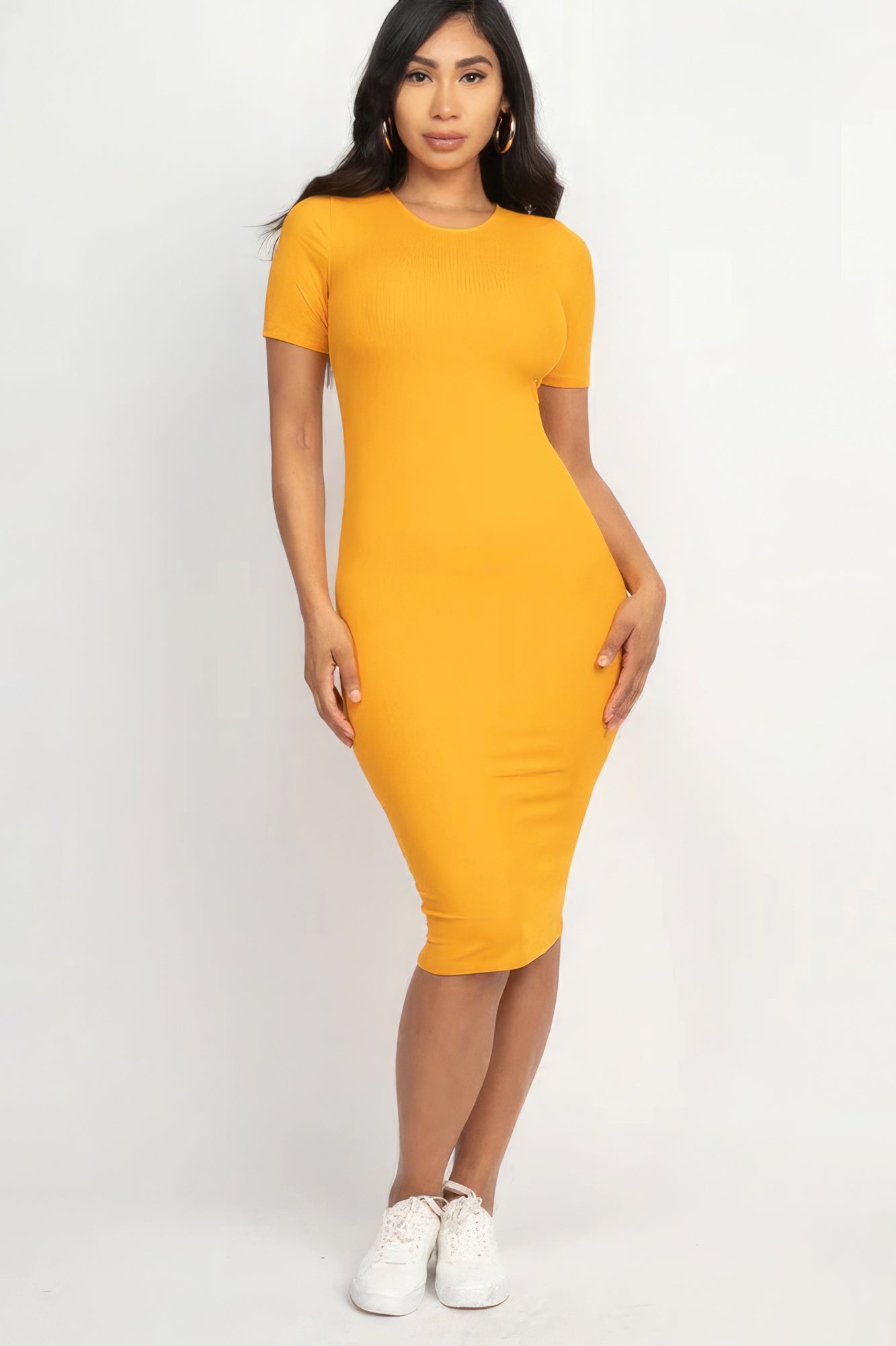 Ribbed Bodycon Midi Dress - Donny's Angel