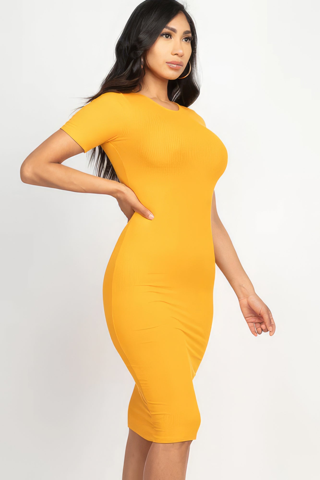 Ribbed Bodycon Midi Dress - Donny's Angel
