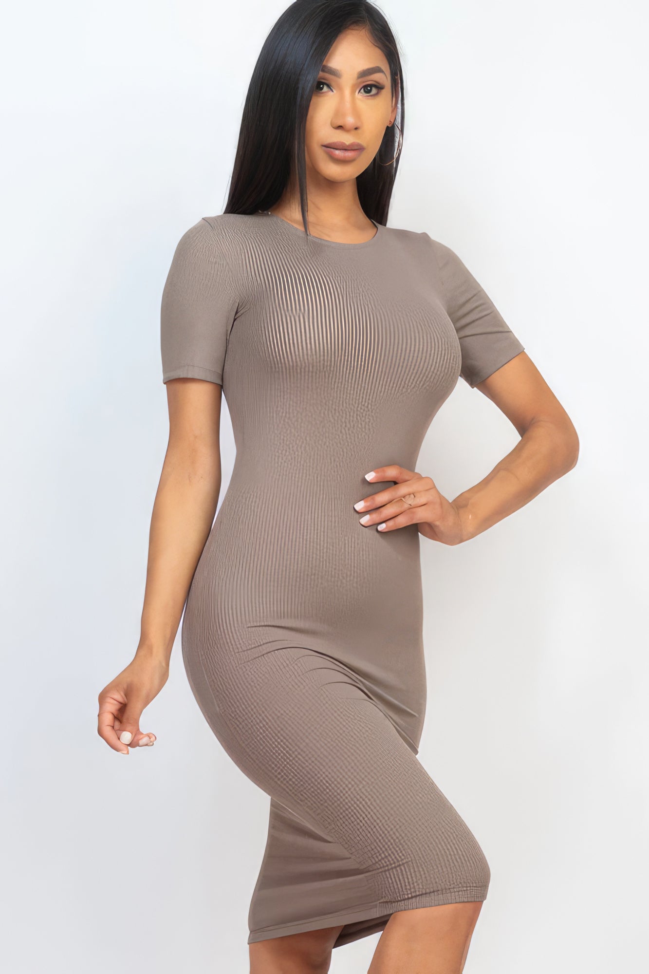Ribbed Bodycon Midi Dress - Donny's Angel