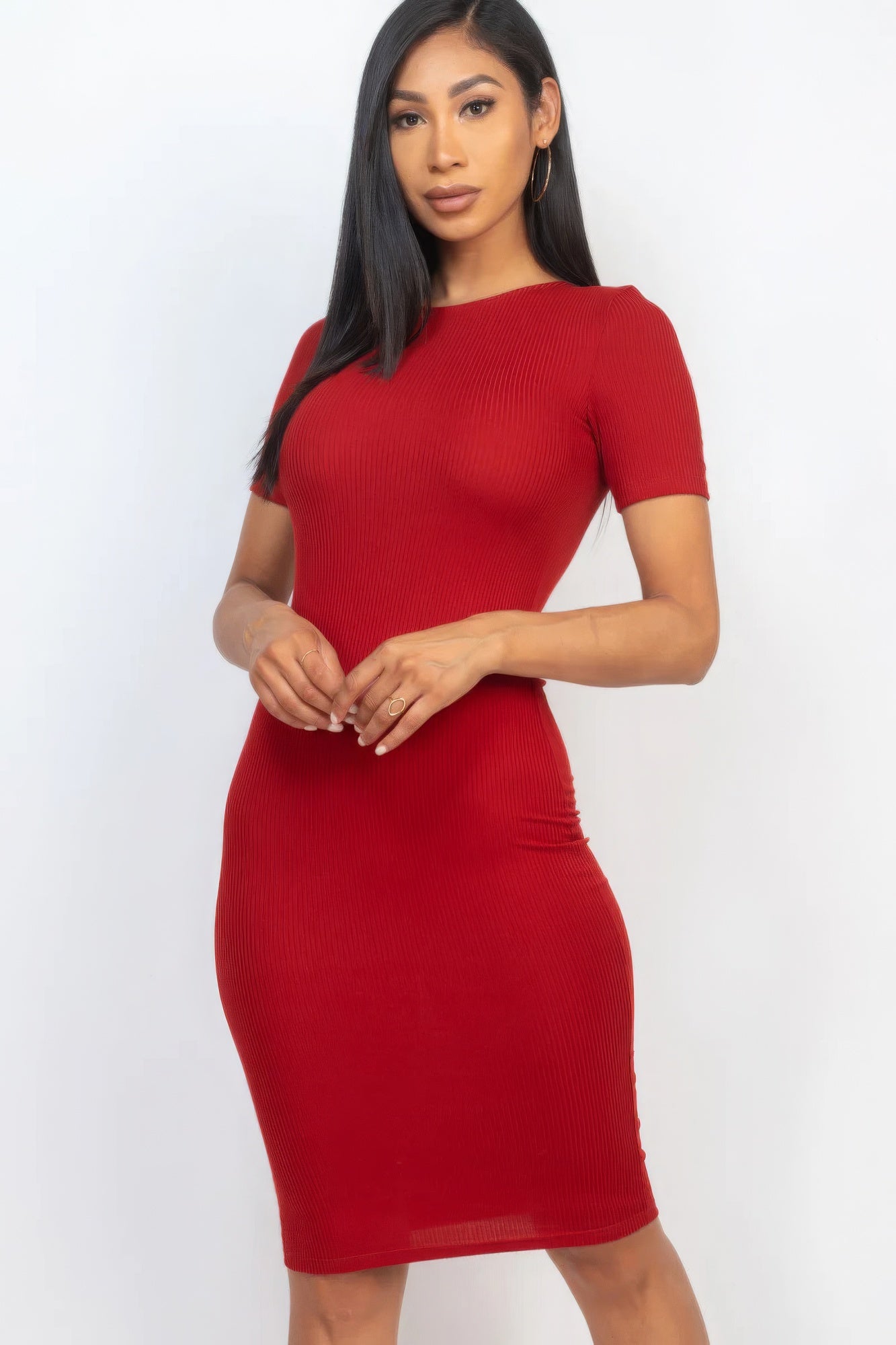 Ribbed Bodycon Midi Dress - Donny's Angel
