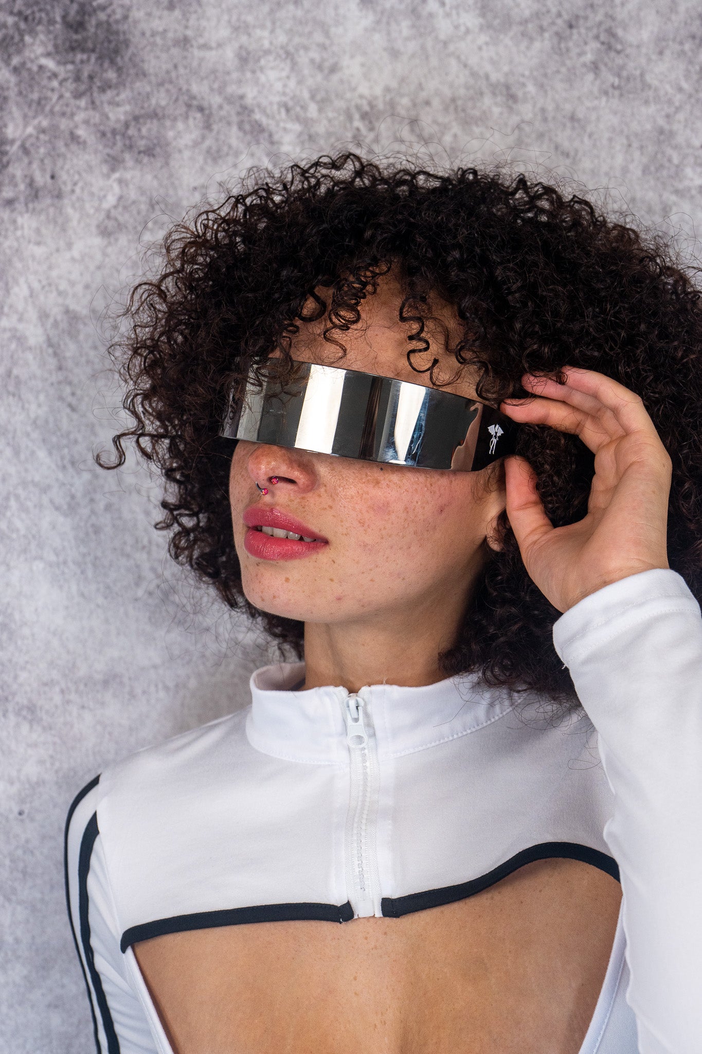 Donny's Devil Laser Print Logo Chrome Cyberpunk Sunglasses
