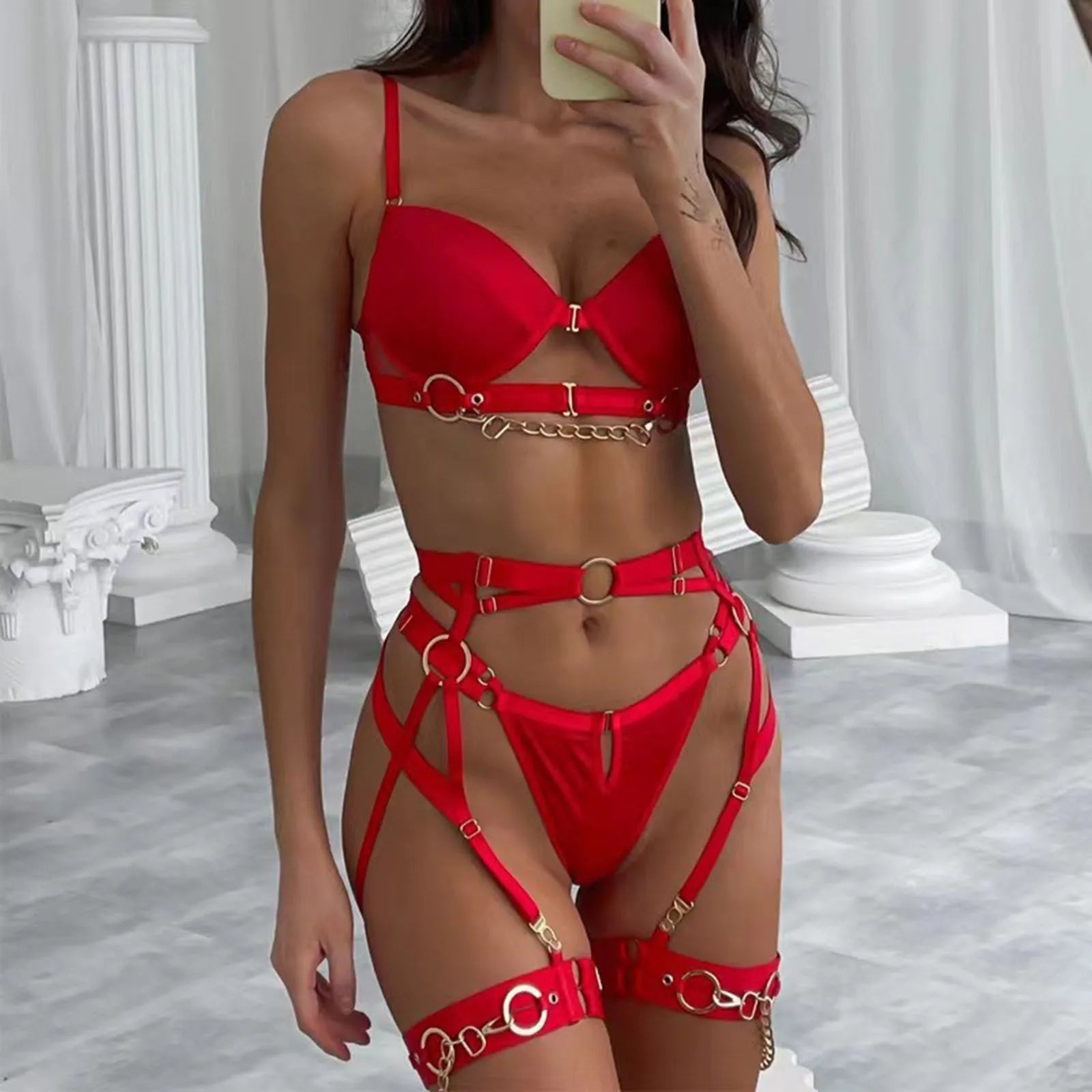 Divine Princess Push Up Chain Lingerie Ensemble - Donny's Angel