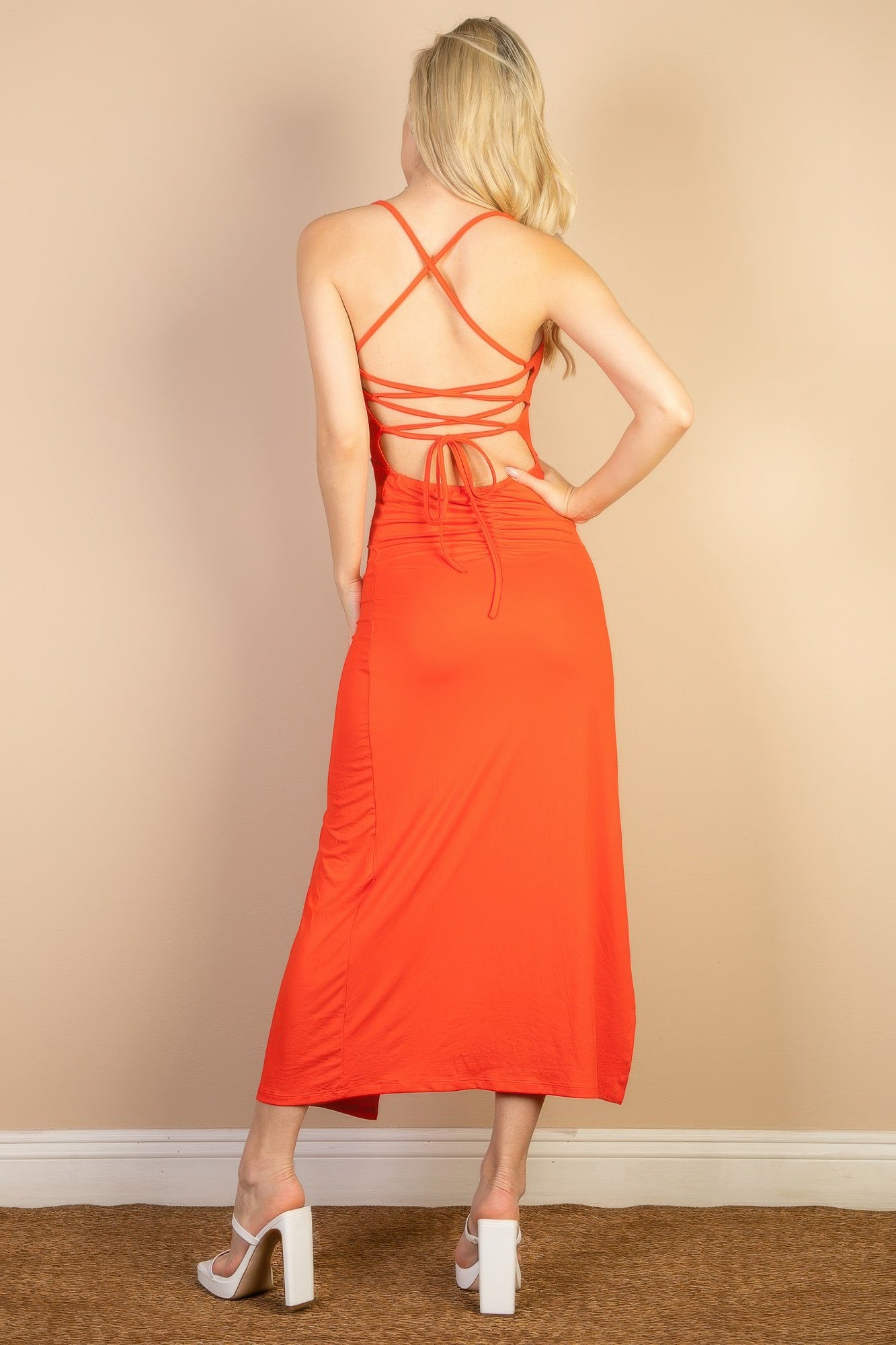 Solid Cami Maxi Slit Dress - Donny's Angel