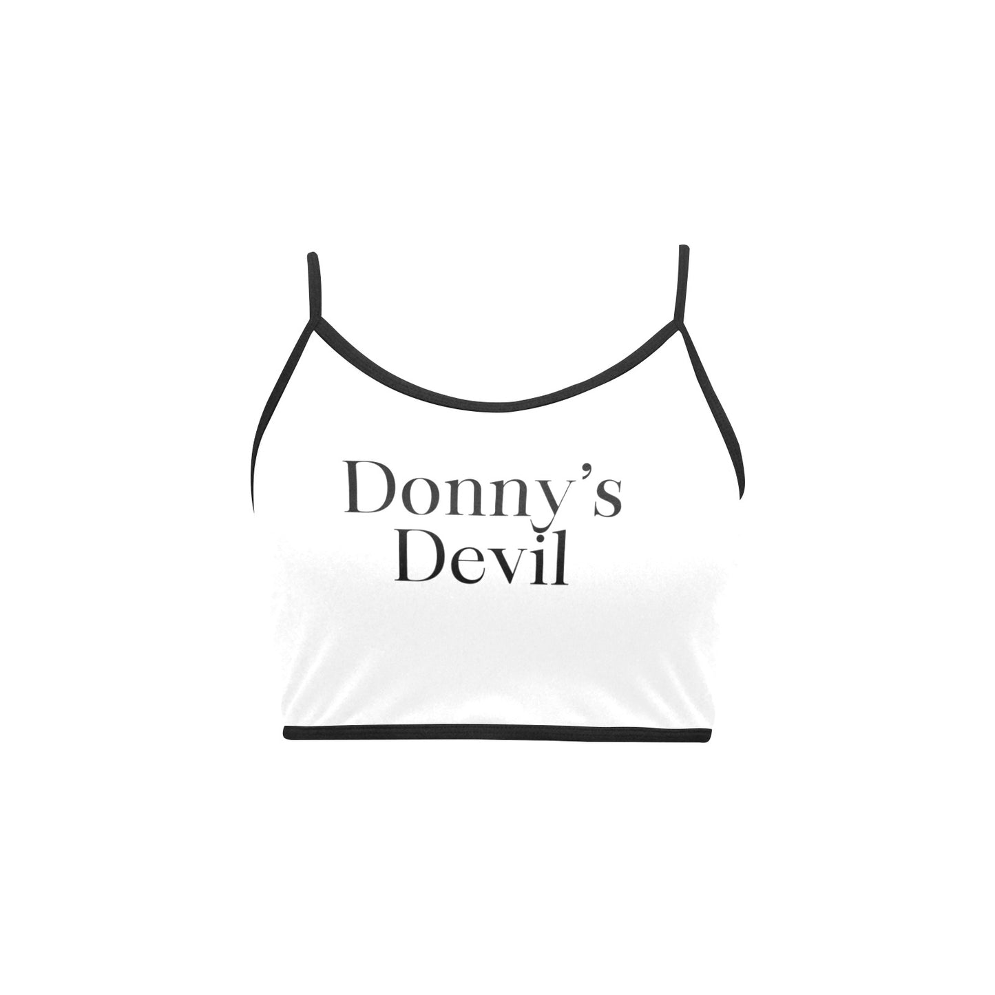 Donny's Devil Contrast Spaghetti Strap Crop Top - Donny's Angel