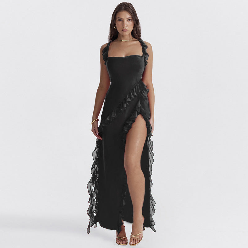 Ravishing Ruffle Backless Dress - Donny's Angel