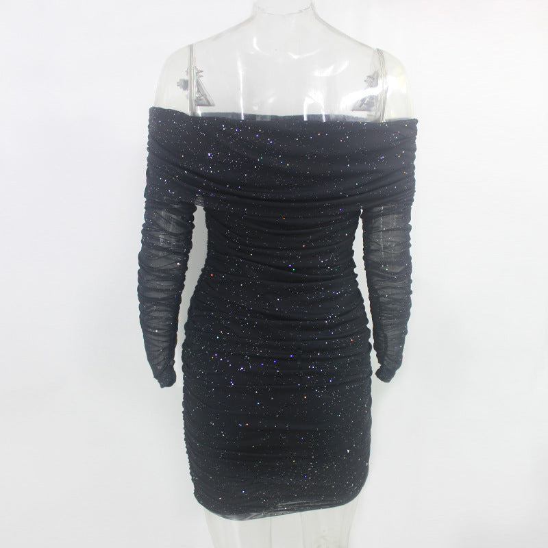 Glimmering Sequin Off-Shoulder Evening Dress - Donny's Angel