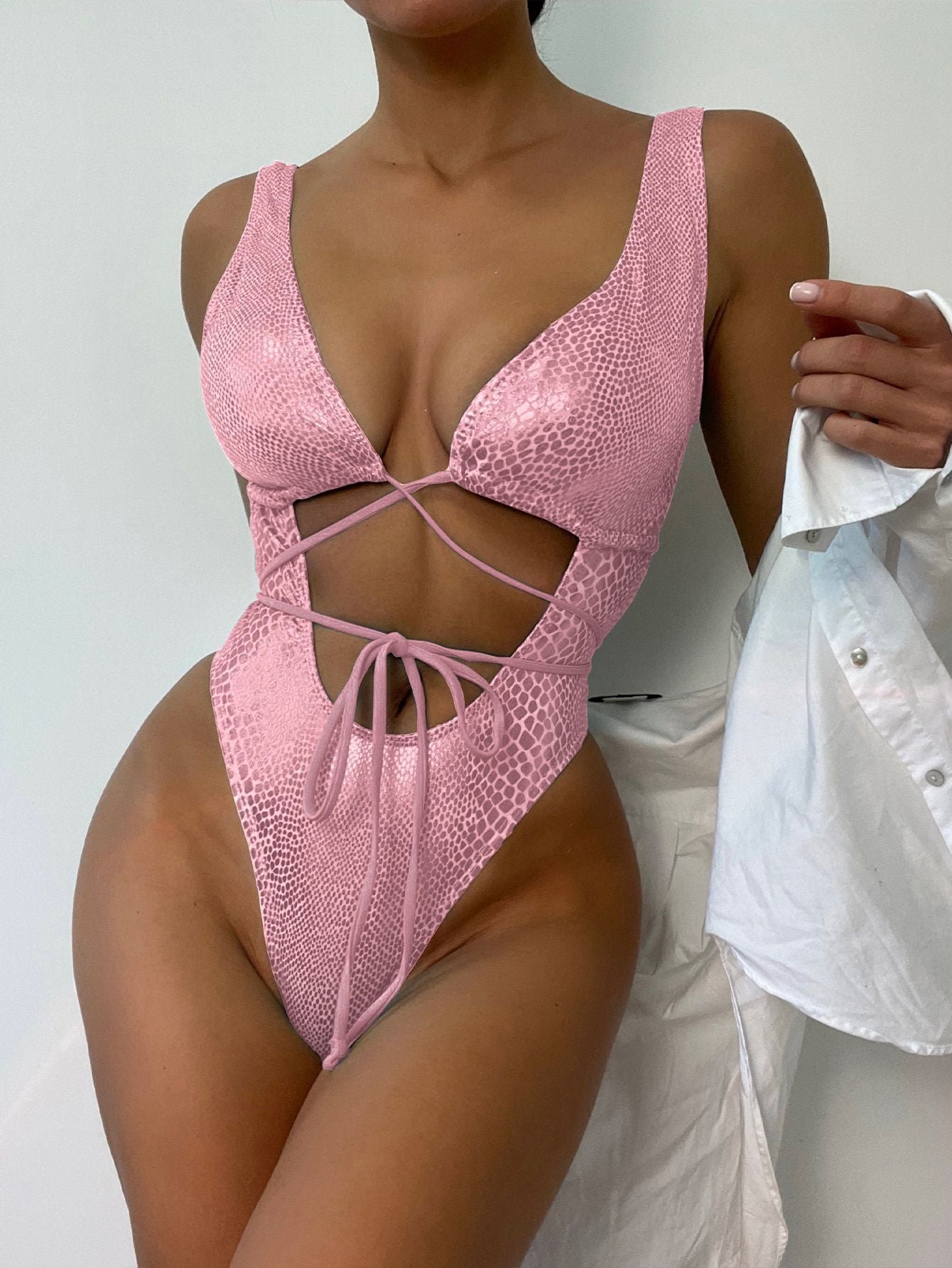 Luxe Lace-Up One-Piece