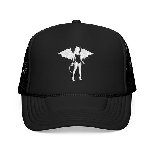 Donny's Devil Embroidered Foam Trucker Hat, Trendy Cap, Stylish Accessory, Gifts for Him/Her, Summer Festival Wear, Casual Outdoor Hat