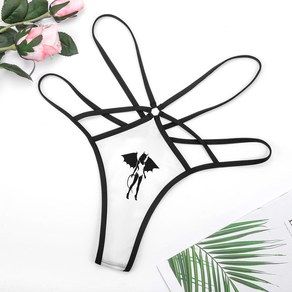 Donny's Devil Contrast Mesh Panel T-back Thong