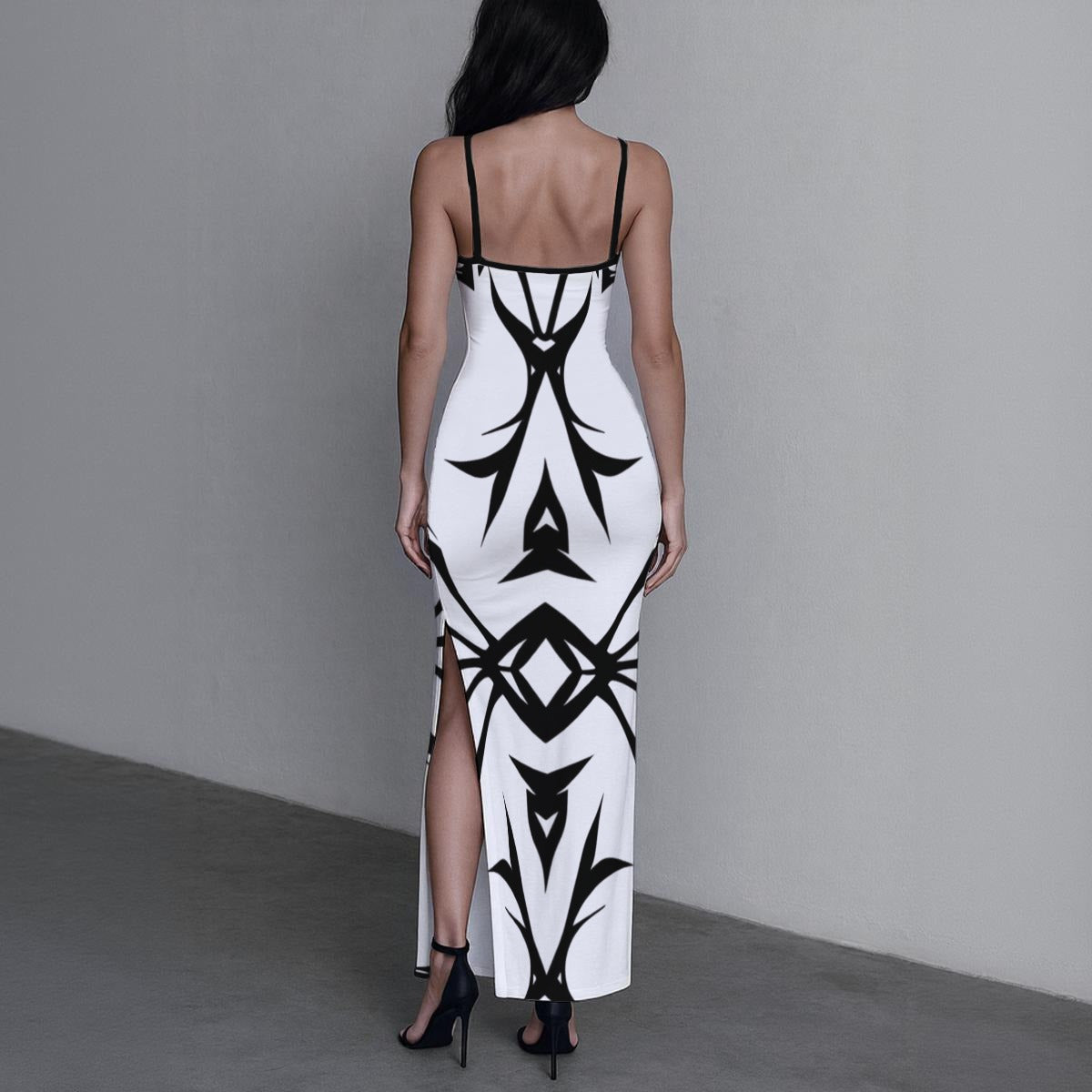 All-Over Print Women's Long Dress with Slit