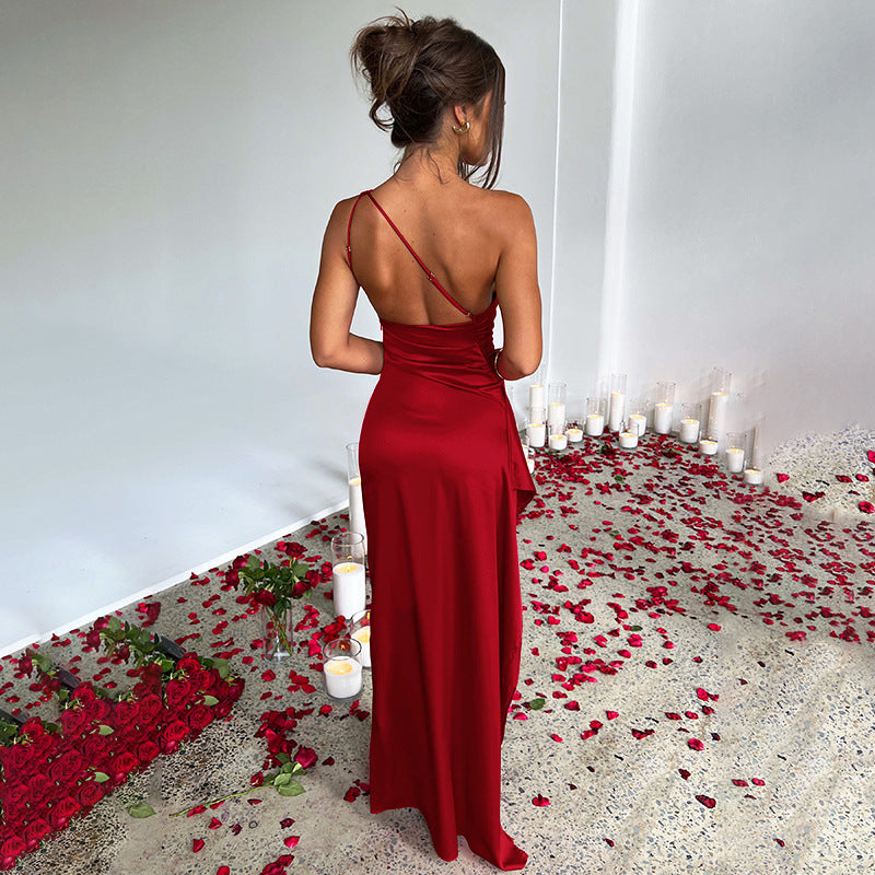 Velvet Nights One-Shoulder Dress