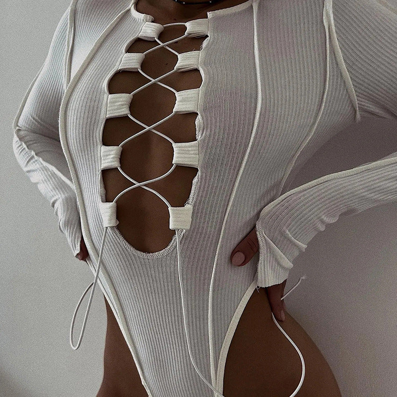 Sheath Hollow String Bodysuit