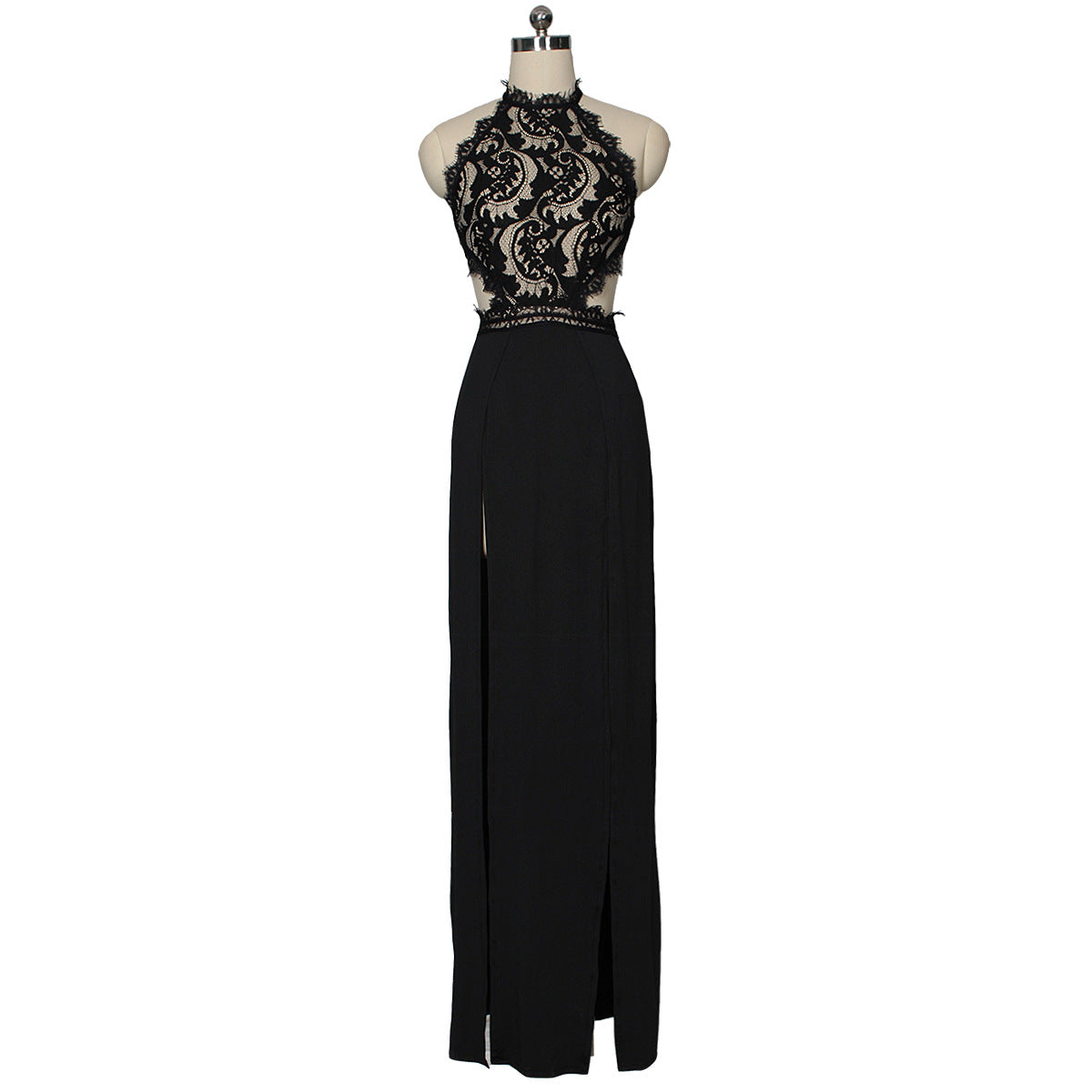 Celestial Lace High Slit Evening Dress - Donny's Angel