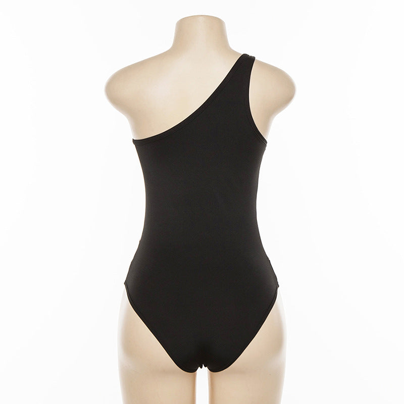 Alluring Asymmetrical mesh Panel swimsuit