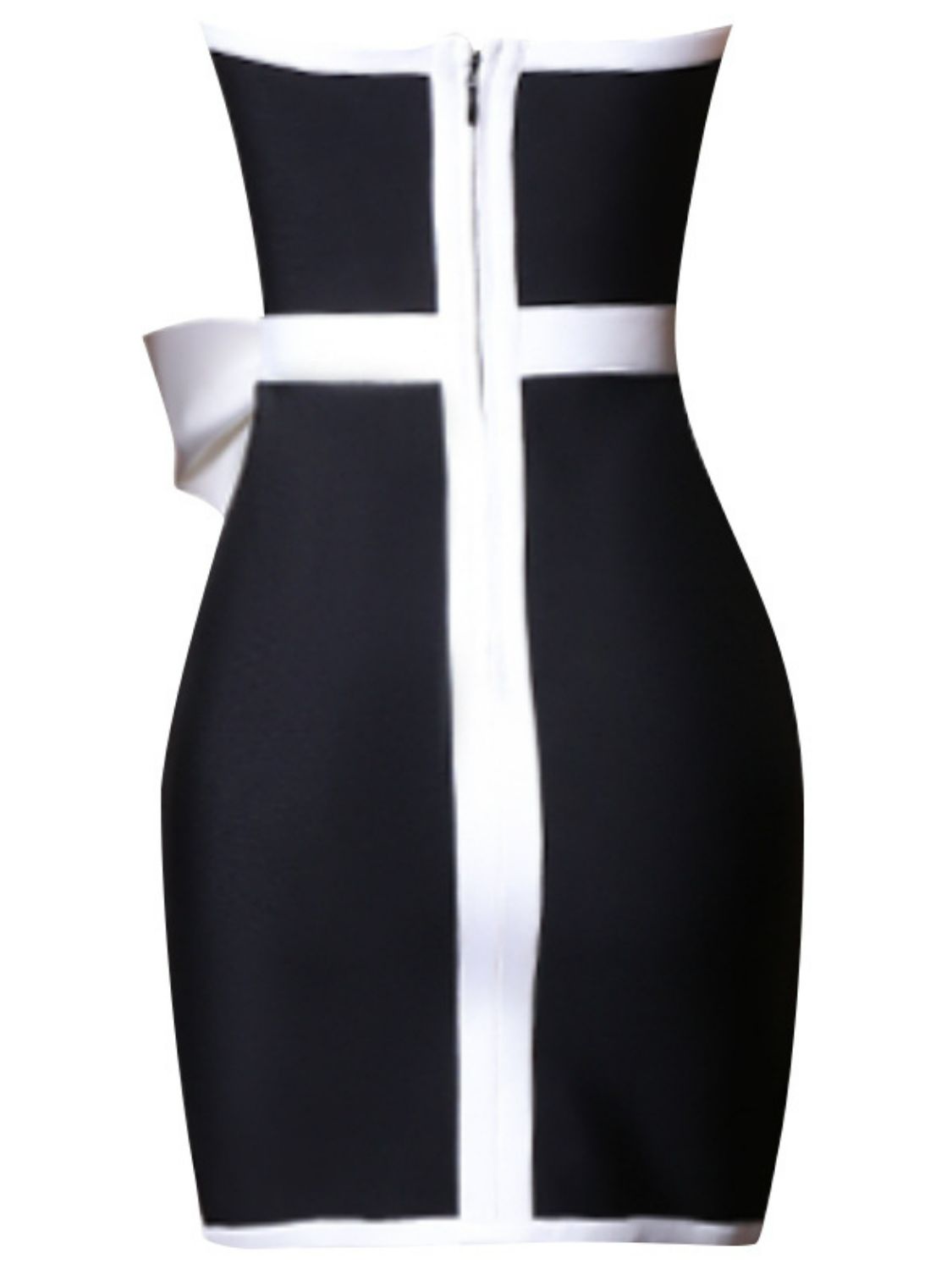 Sleek Duo-Tone Bow-Accent Dress - Donny's Angel