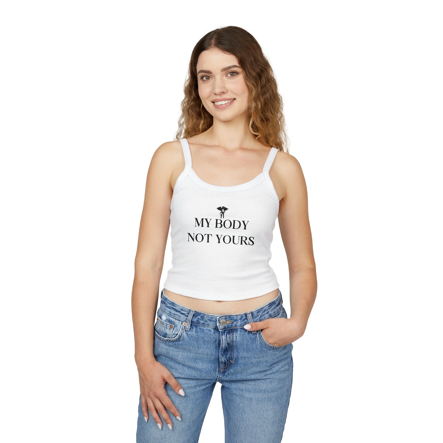 Donny's Devil My Body Not Yours Empowerment Crop Tank Top