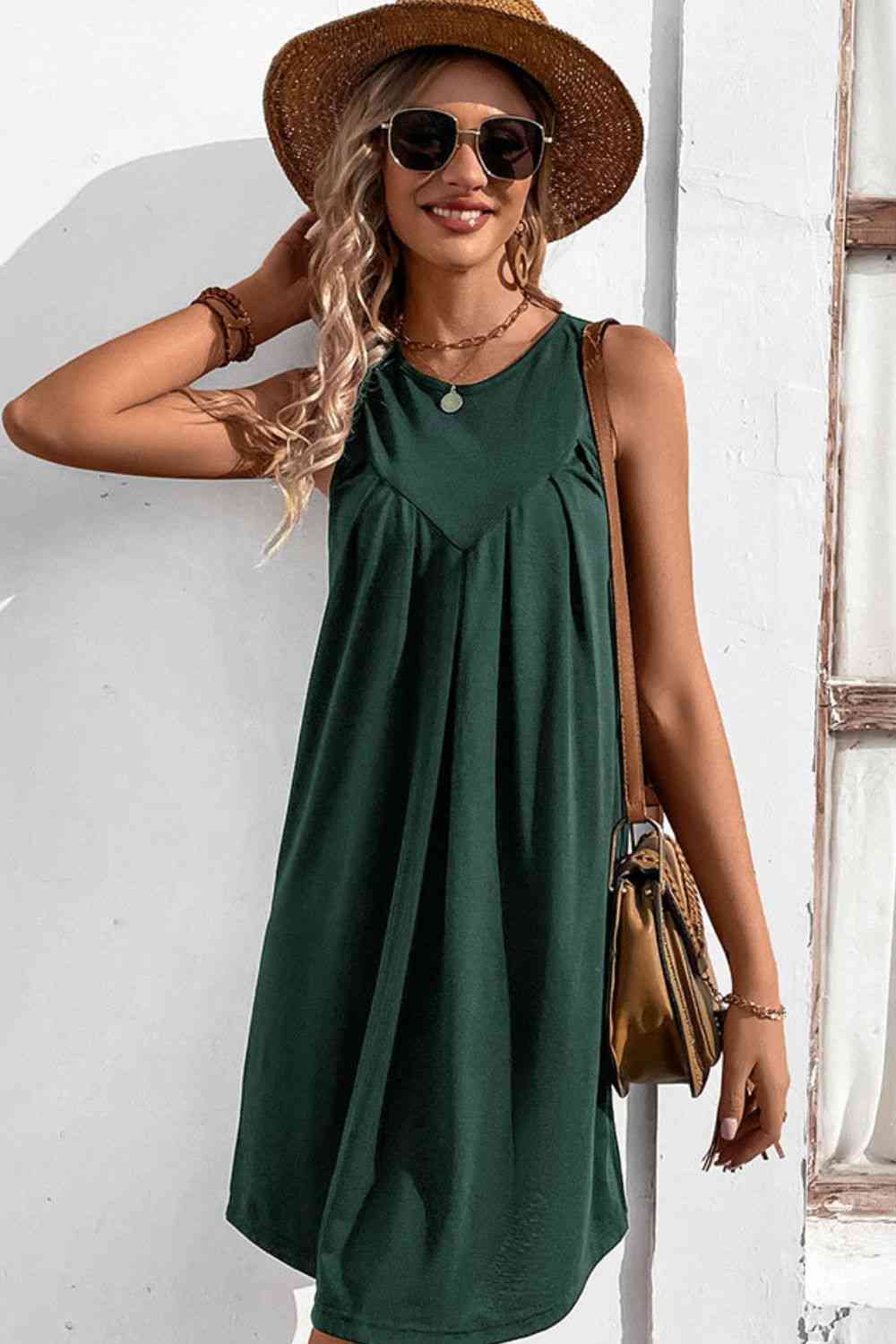 Round Neck Sleeveless Mini Dress - Donny's Angel