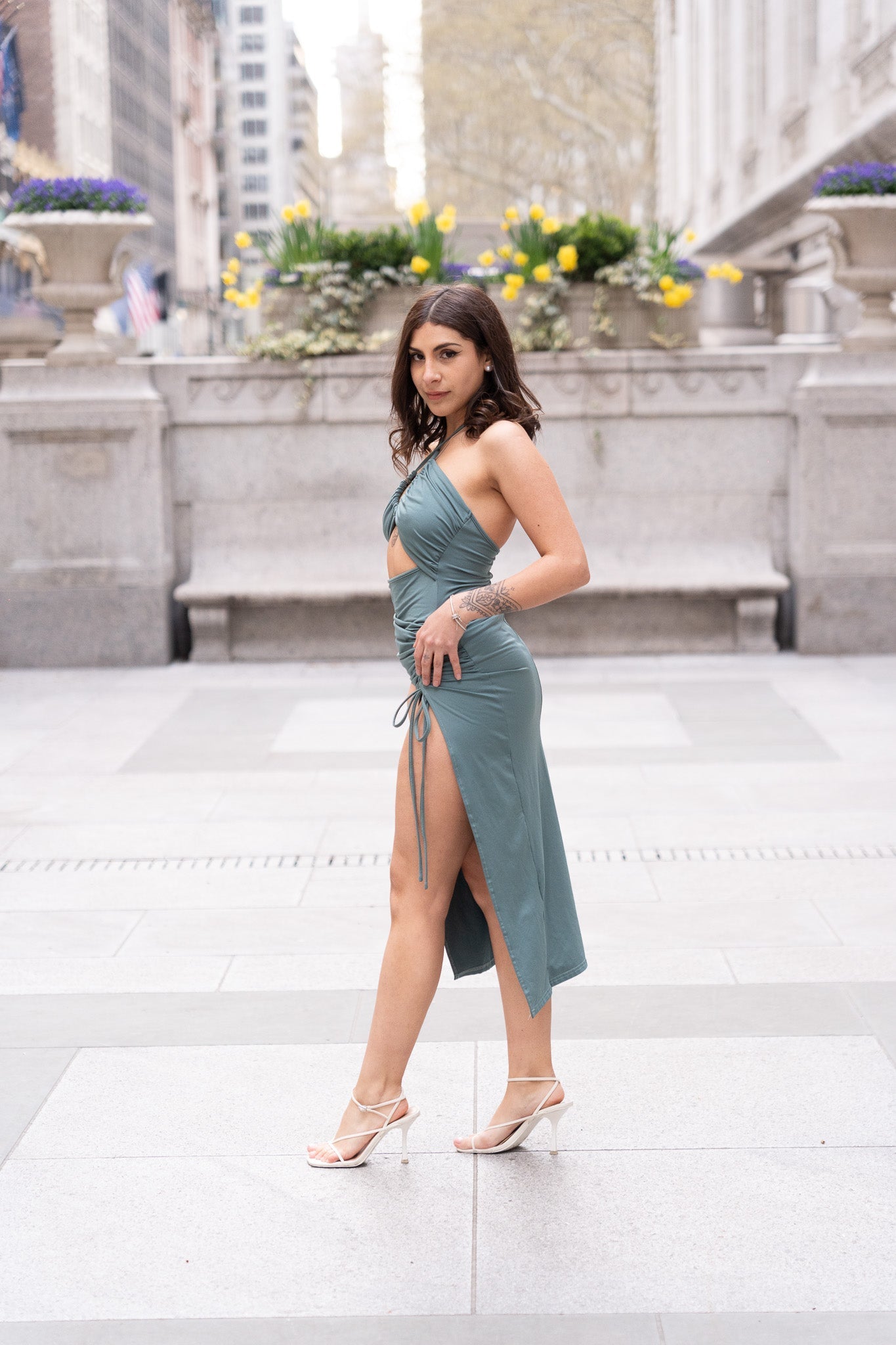 Summer Allure Halter Ruched Midi Dress Donny's Angel Summer Allure Halter Ruched Midi Dress Donny's Angel
