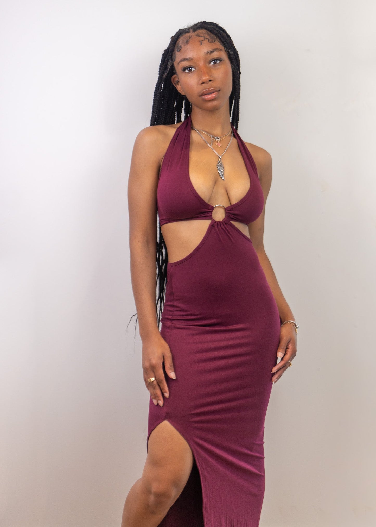 Seductive Tie-Back Halter Midi Dress - Donny's Angel