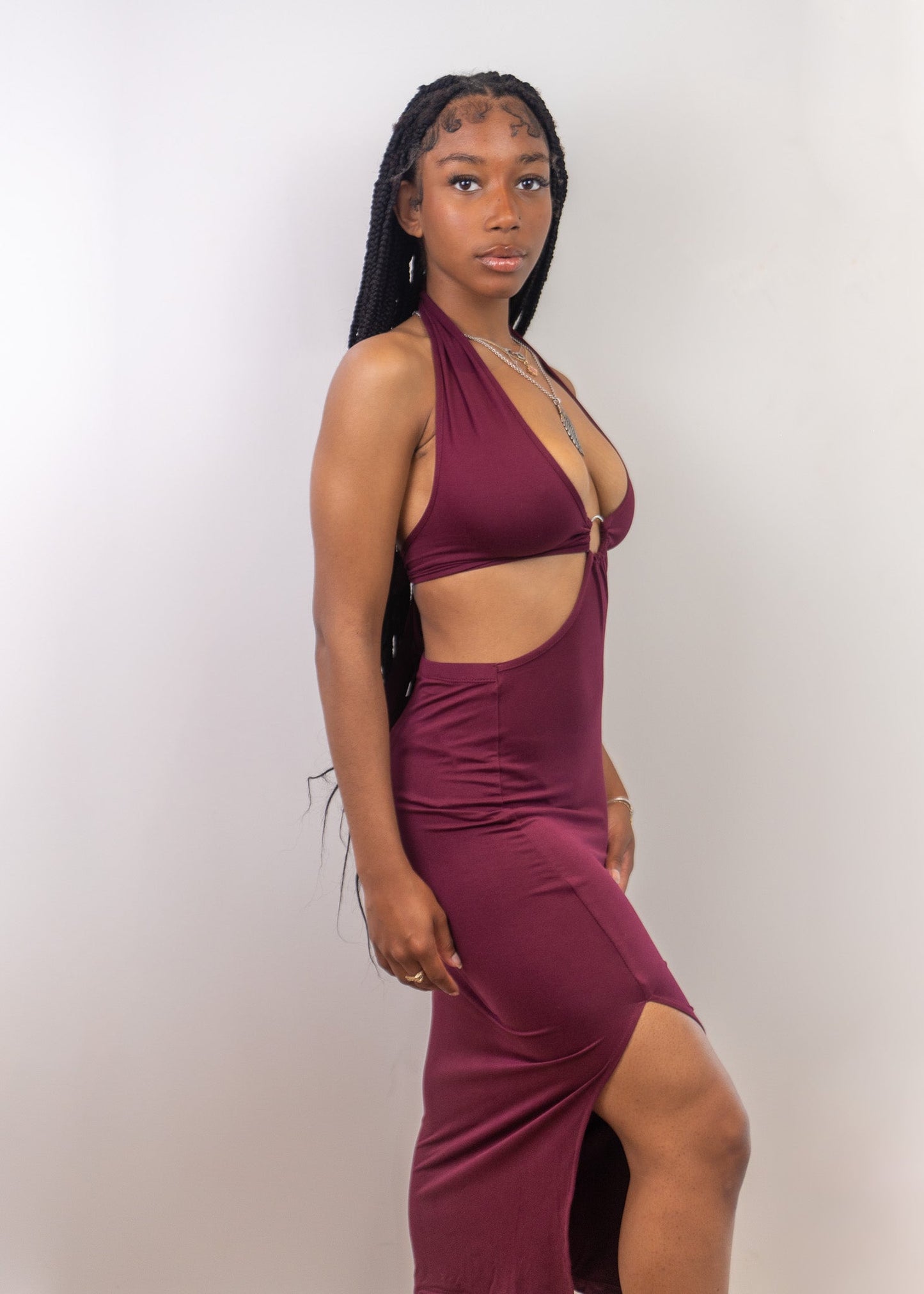 Seductive Tie-Back Halter Midi Dress - Donny's Angel