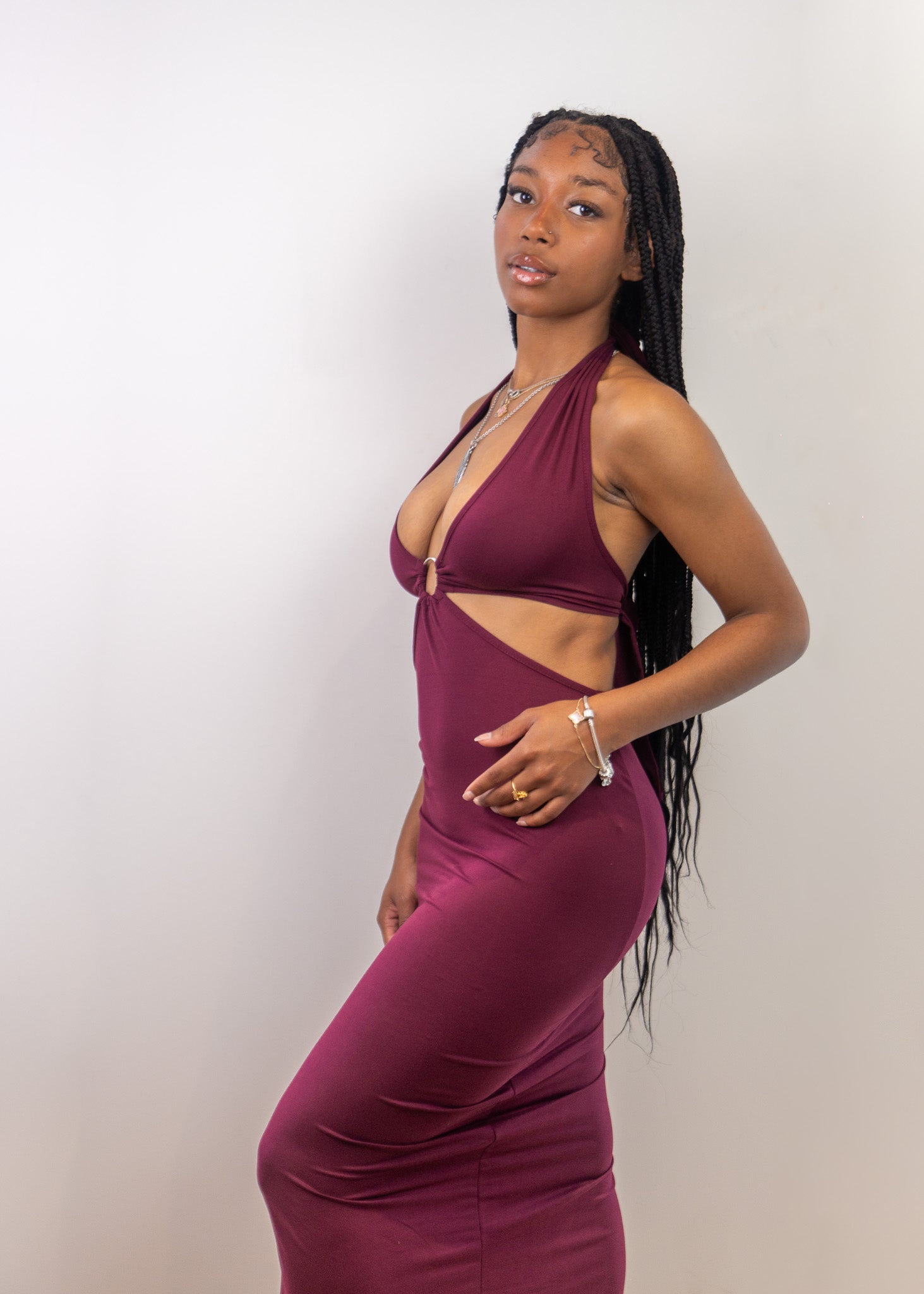 Seductive Tie-Back Halter Midi Dress - Donny's Angel