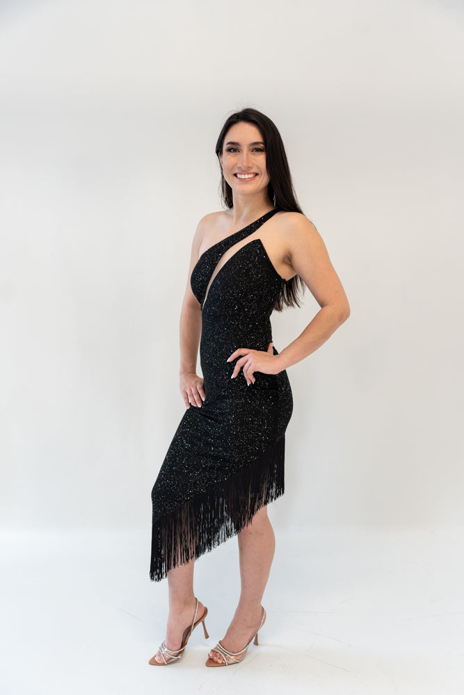 Shimmering Asymmetrical Fringed Dress - Donny's Angel