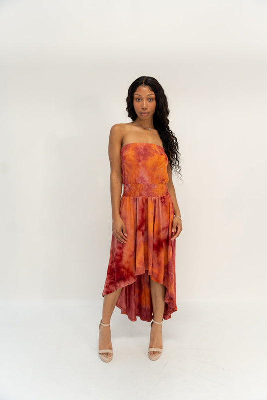 Sleeveless High Low Tie Dye Dress - Donny's Angel