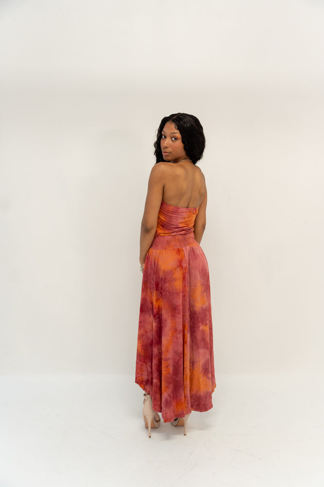 Sleeveless High Low Tie Dye Dress - Donny's Angel