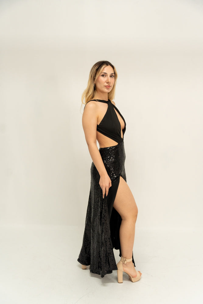 Cutout Backless Split Maxi Dress - Donny's Angel