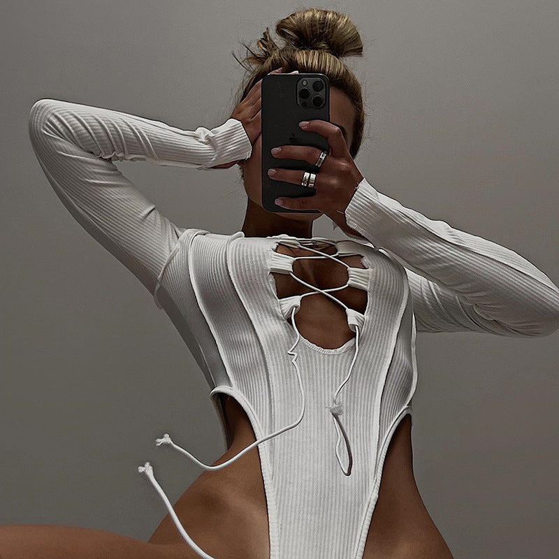 Sheath Hollow String Bodysuit