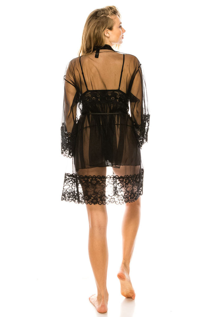 Enchanted Nights Sheer Robe Set - Donny's Angel