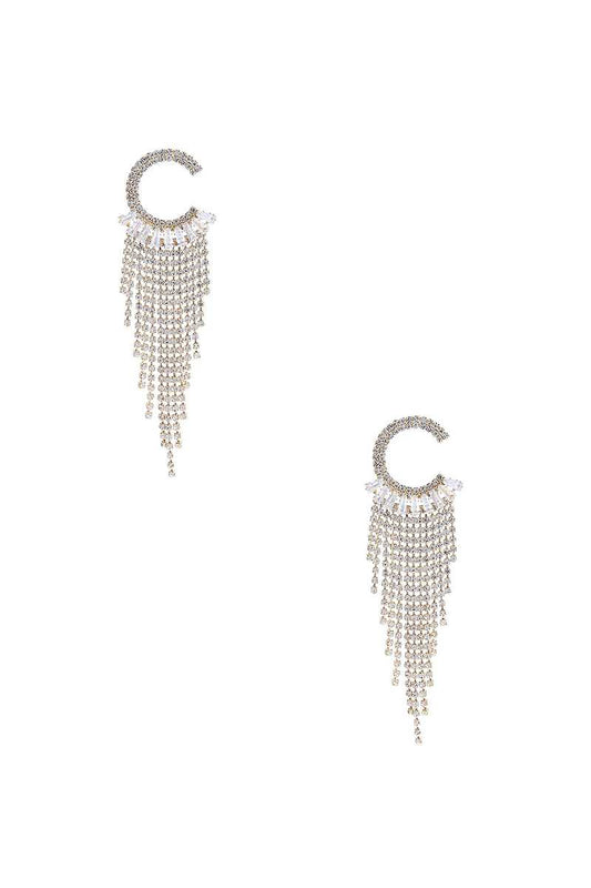 Twinkling Crescent Fringe Earrings - Donny's Angel