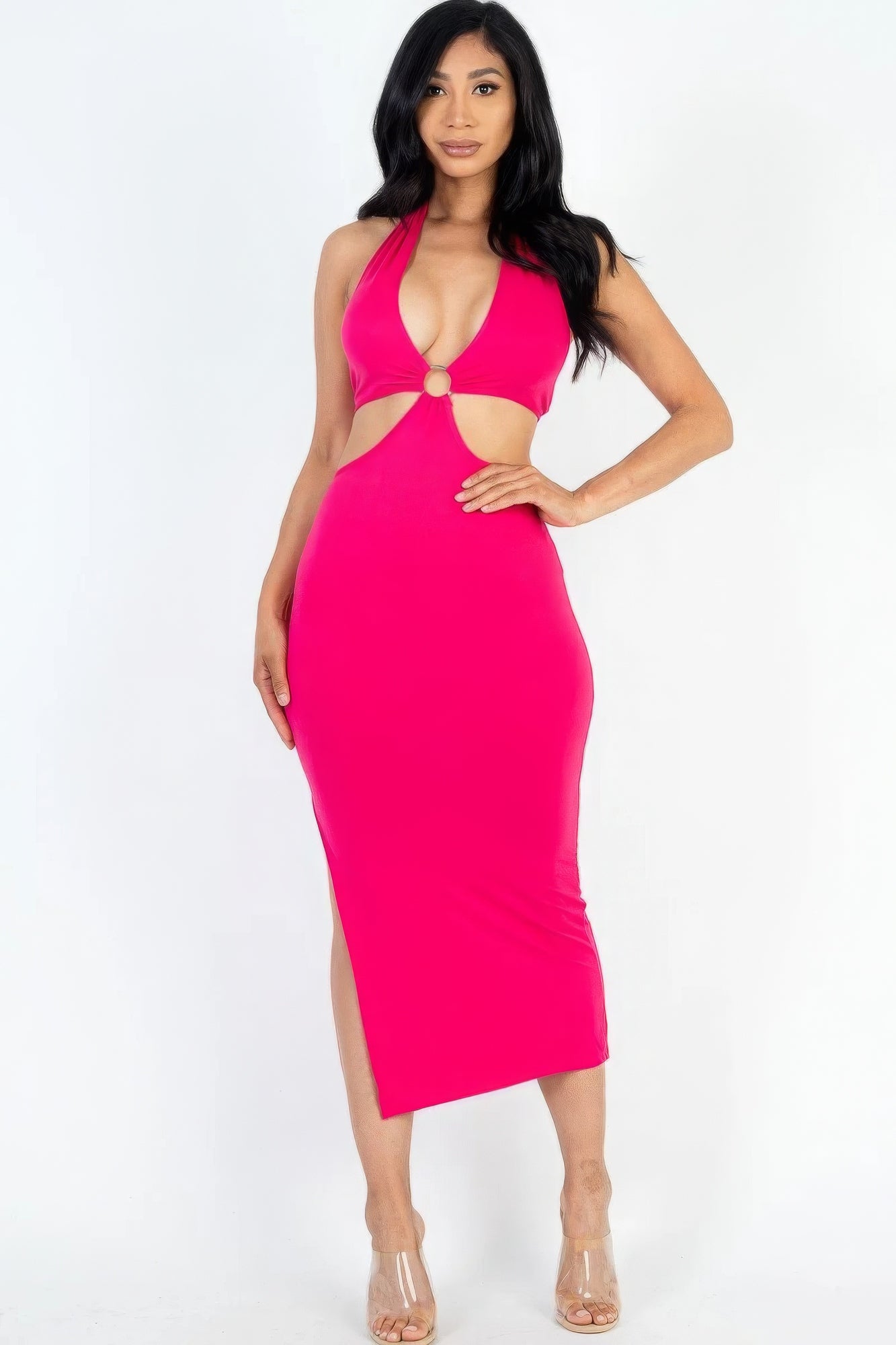 Seductive Tie-Back Halter Midi Dress - Donny's Angel