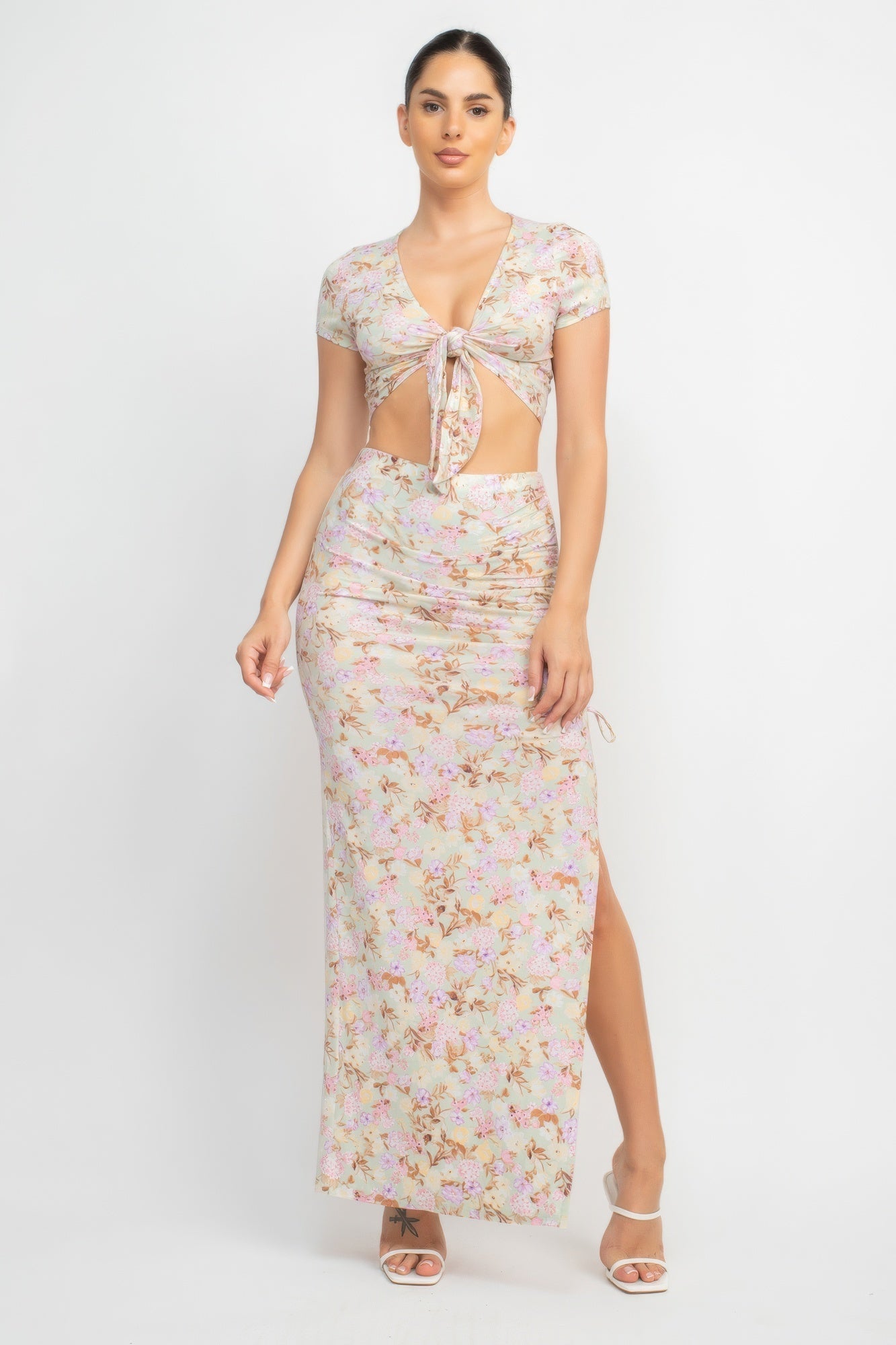 Floral Top & Maxi Skirt Set - Donny's Angel