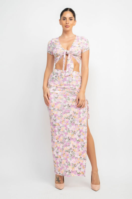 Floral Top & Maxi Skirt Set - Donny's Angel