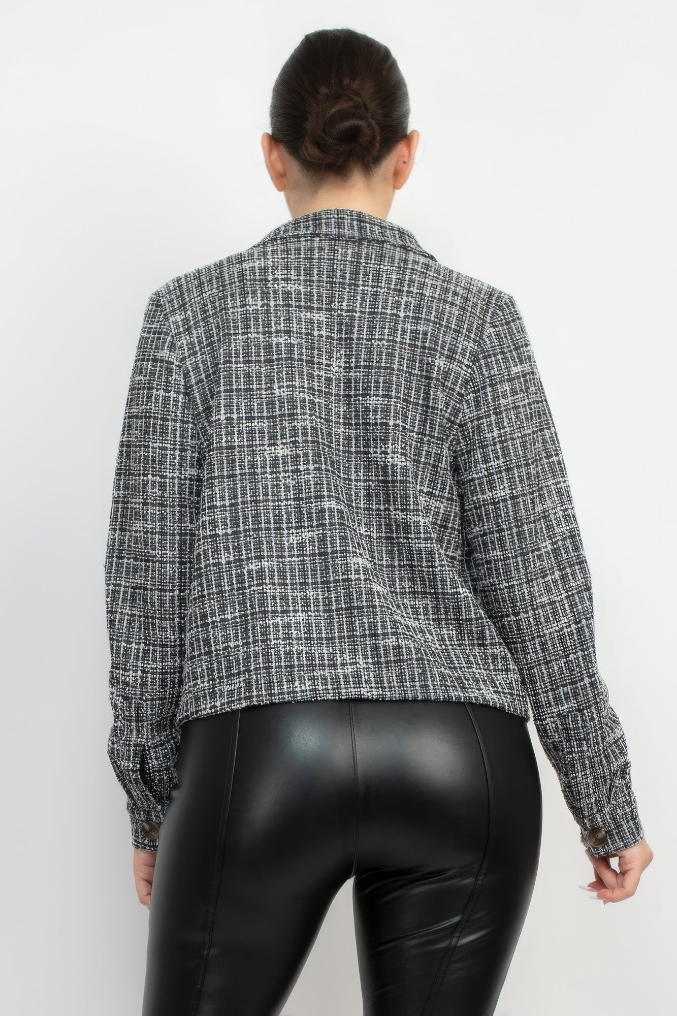 Plaid Tweed Cropped Jacket - Donny's Angel