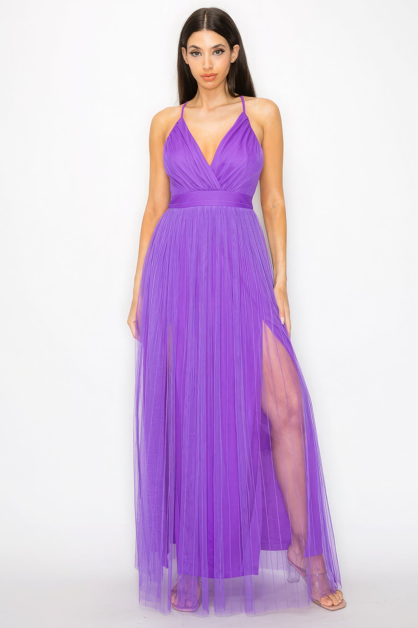 Mesh Double Slit Maxi Dress - Donny's Angel